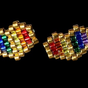 Gay pride heart stud earrings, LGBTQ heart earrings, Pride earrings, pride heart