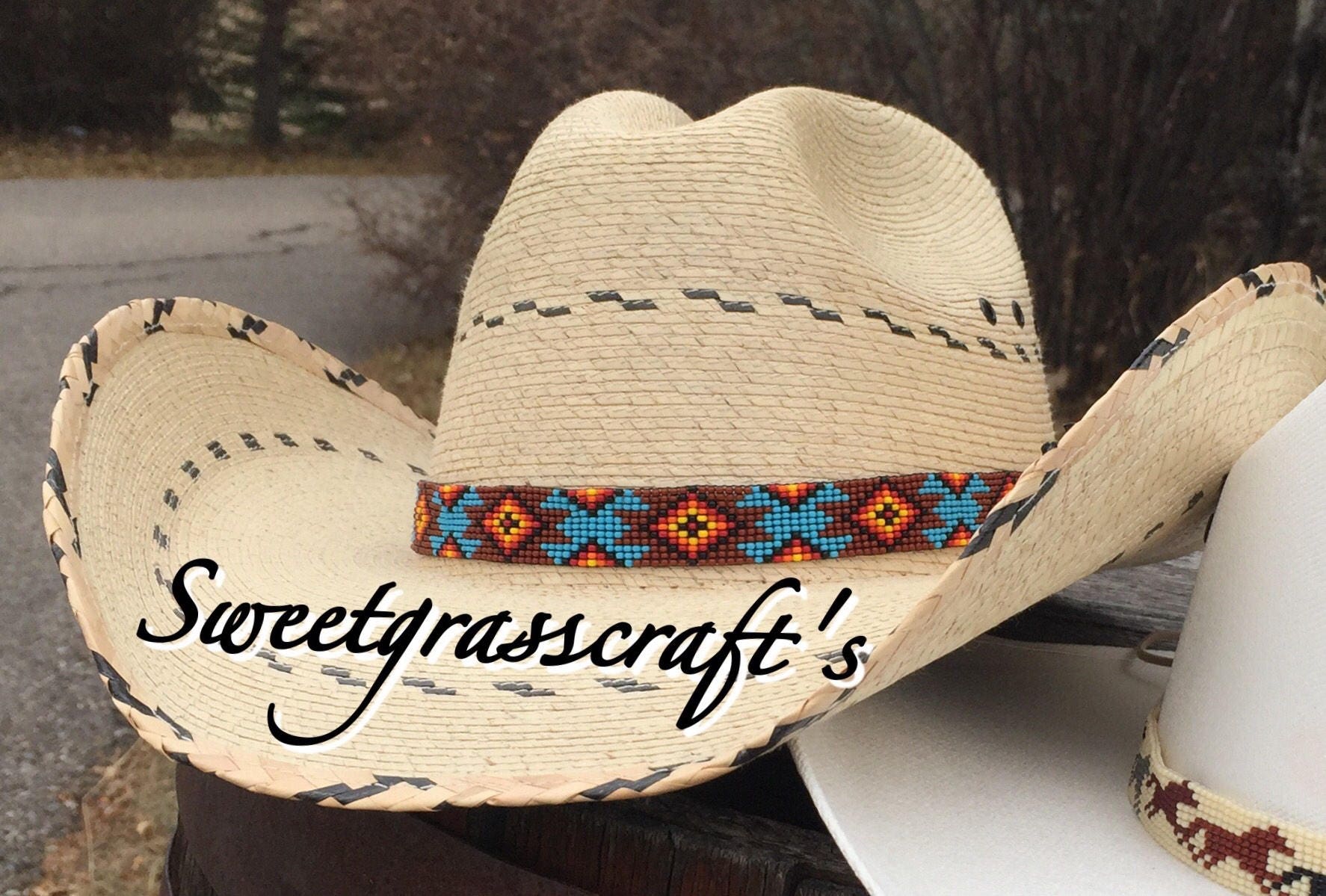 Custom Beaded Western Cowboy Hat Band Western Hat Band Etsy