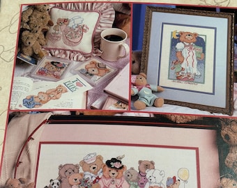 Big Book of Teddies Cross Stitch Patterns, 48 Designs, Teddy Bear Embroidery Booklet