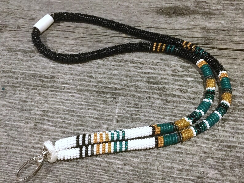 Native American Beaded Lanyard Badge holder Beaded Lanyard Breakaway Lanyard Beaded Safety Lanyard keychain