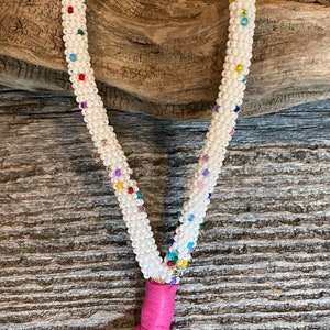 Llavero con cuentas de confeti, llavero con cuentas de 6", llavero con cuentas, llavero con cuentas, Sprinkles, llavero blanco