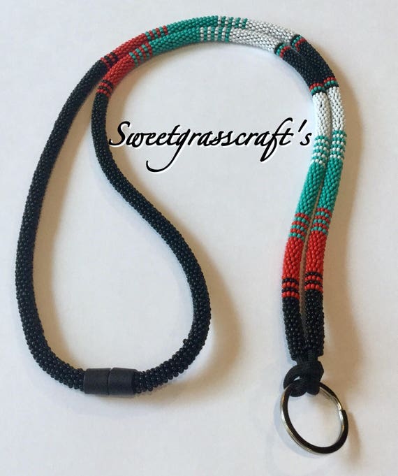 Beaded Lanyard Safety Lanyard Breakaway Lanyard Badge Etsy Canada