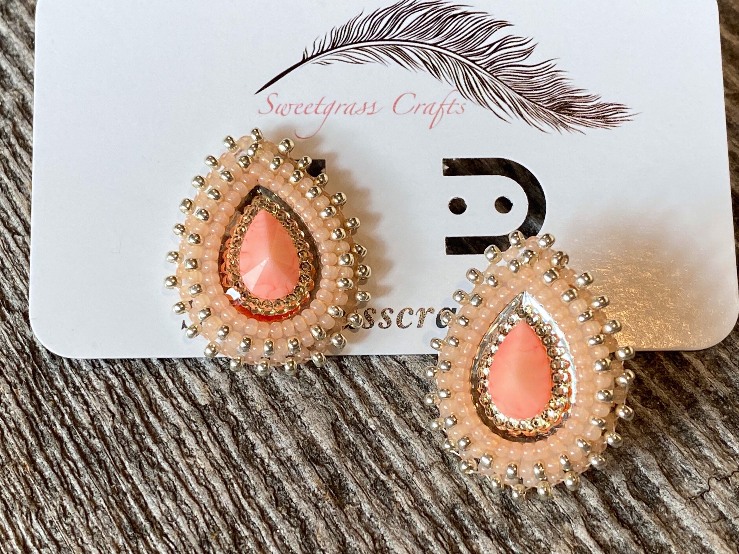 Peach pink deals earrings