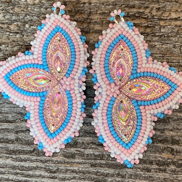 Transgender beaded earrings, Native American Beaded Earrings