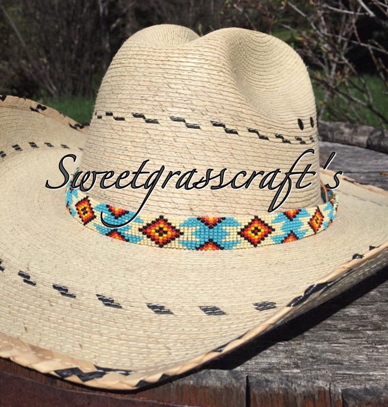 Custom Beaded Western Cowboy Hat Band Western Hat Band Etsy