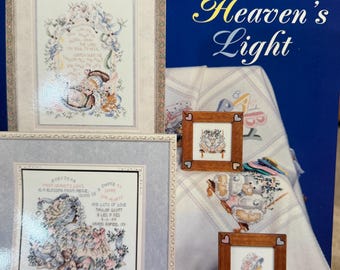 2 baby cross stitch pattern booklets, Teddy Treasures & From Heavens light