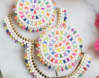Confetti colorful beaded earrings