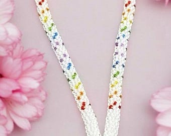 LGBTQ Rainbow beaded keychain, 8" Beaded Key Fob