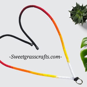 Unique Beaded unisex fire colours Lanyard, safety breakaway lanyard