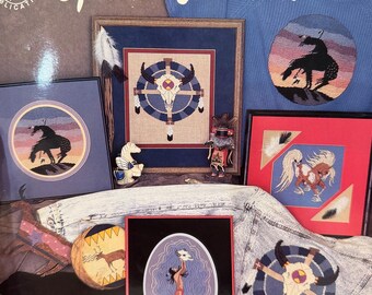 3 Booklets- Native American Cross Stitch pattern booklets, North Country silhouettes 2, Spirit of the Indians