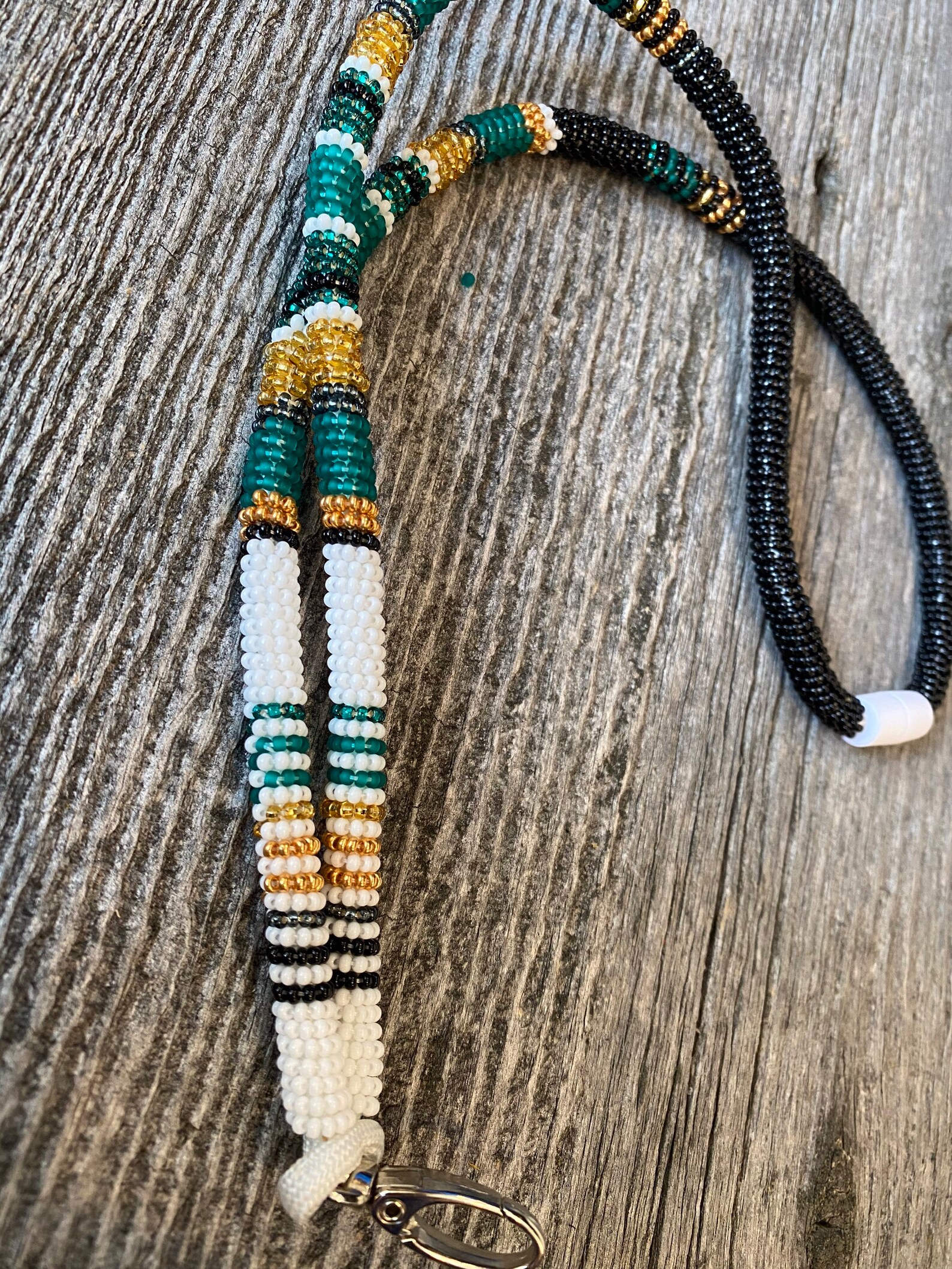 Teal Lanyard 17 Breakaway Lanyard Beaded Lanyard Teal & Etsy