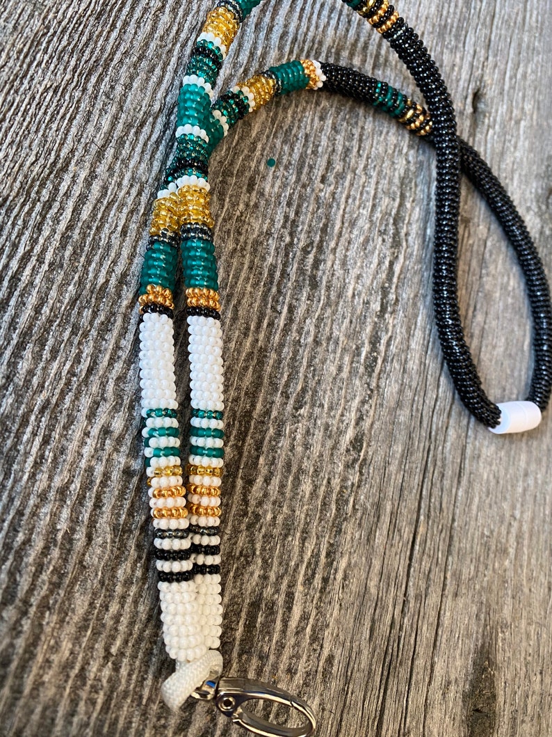 Native American Beaded Lanyard Badge holder Beaded Lanyard Breakaway Lanyard Beaded Safety Lanyard keychain