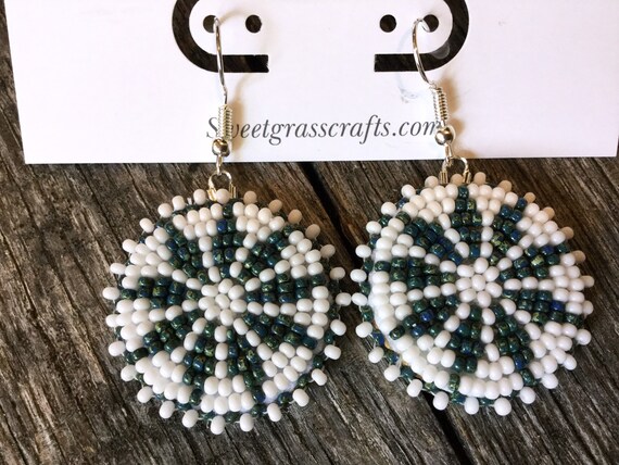 round beaded native earrings