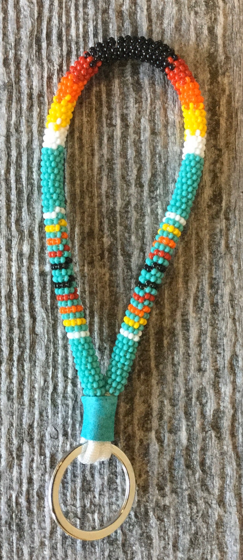 Beaded Key Chain 6 Wristlet Beaded Keychain Beaded Green Etsy