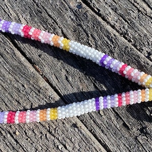 Beaded opal key chain, 7” wristlet beaded keychain, shades of opal wristlet