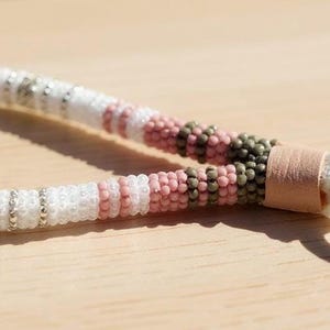 Pink Beaded keychain, Keychain, purse charm wristlet, beaded key fob, key chain,