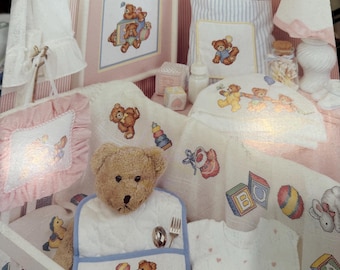 Playtime Nursery Cross Stitch Pattern Booklets, Teddy Bears Border Collection