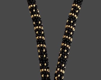 Morse Code Protest Keychain, Hidden “F*ck Trump” Message, Black & Gold Beaded Keychain,Subtle Political Statement Gift