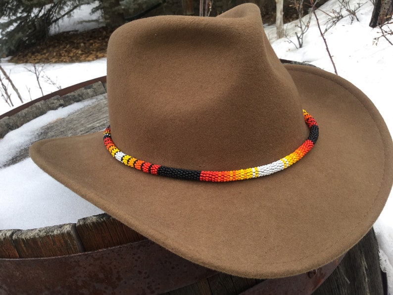 Black Round Beaded Hat Band Beaded Rope Necklace Fedora Hat Etsy