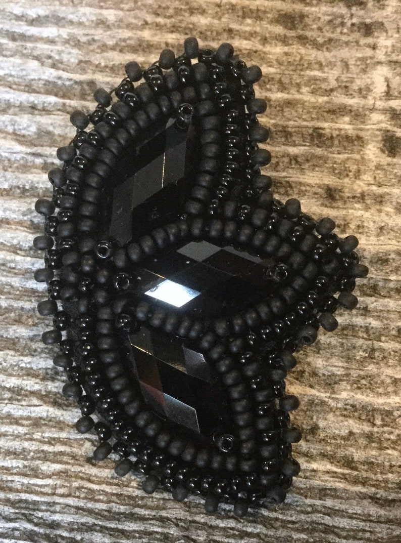 Native American Beaded Black Earrings Black Beaded Earrings | Etsy