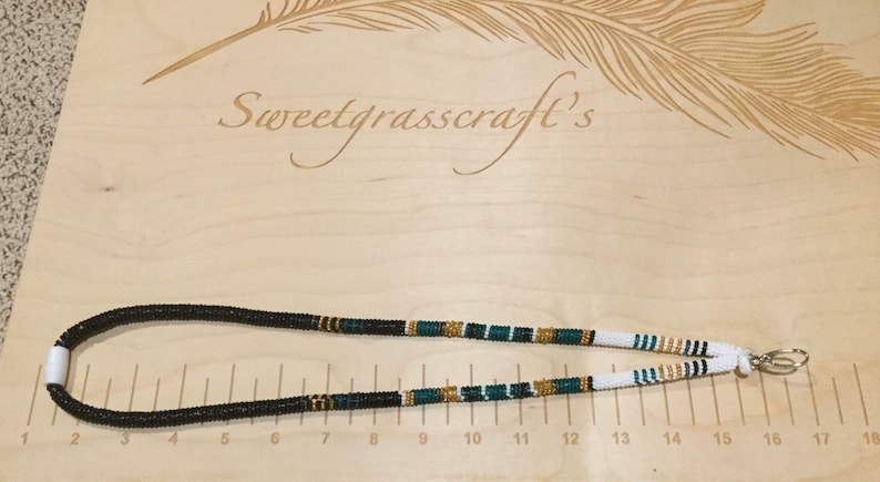 Native American Beaded Lanyard Badge holder Beaded Lanyard Breakaway Lanyard Beaded Safety Lanyard keychain