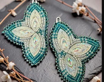 Crystal & Blue Mardi Gras Earrings