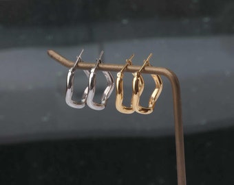 Bold hoop earrings, twisted earrings, spiral earrings, gold plated hoop earrings, everyday earrings, gifts for her, minimalist Bold hoops