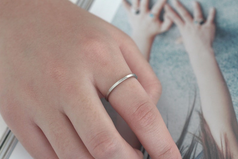 Silver 1.4mm Thin statement ring