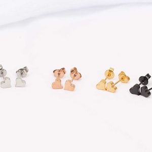 Tiny heart stud earrings silver gold heart studs earring mini hearts earrings  dainty earrings minimalist earrings gold heart love earrings
