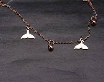 Whale tail anklets bracelet Whale Fish Tail Charm Anklet Dainty Ankle Bracelet Jewelry Mermaid Tail Anklet Stainless Steel Stacking Layering