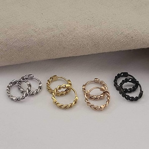 Huggie hoop earrings slim chain hoop earrings silver chain huggie gold chain small hoop earrings dainty hoop earrings gold hoop earrings