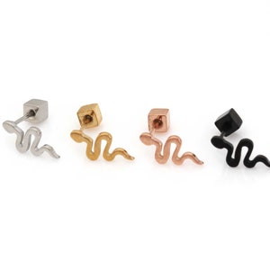 Snake earrings 20G tiny snake stud earrings minimalist earrings screw back earrings snake earrings studs gold snake earrings animal earring