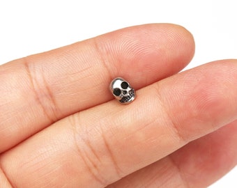 Tiny skull cartilage earring 16g skull bone cartilage helix auricle lobe piercing 1 piece