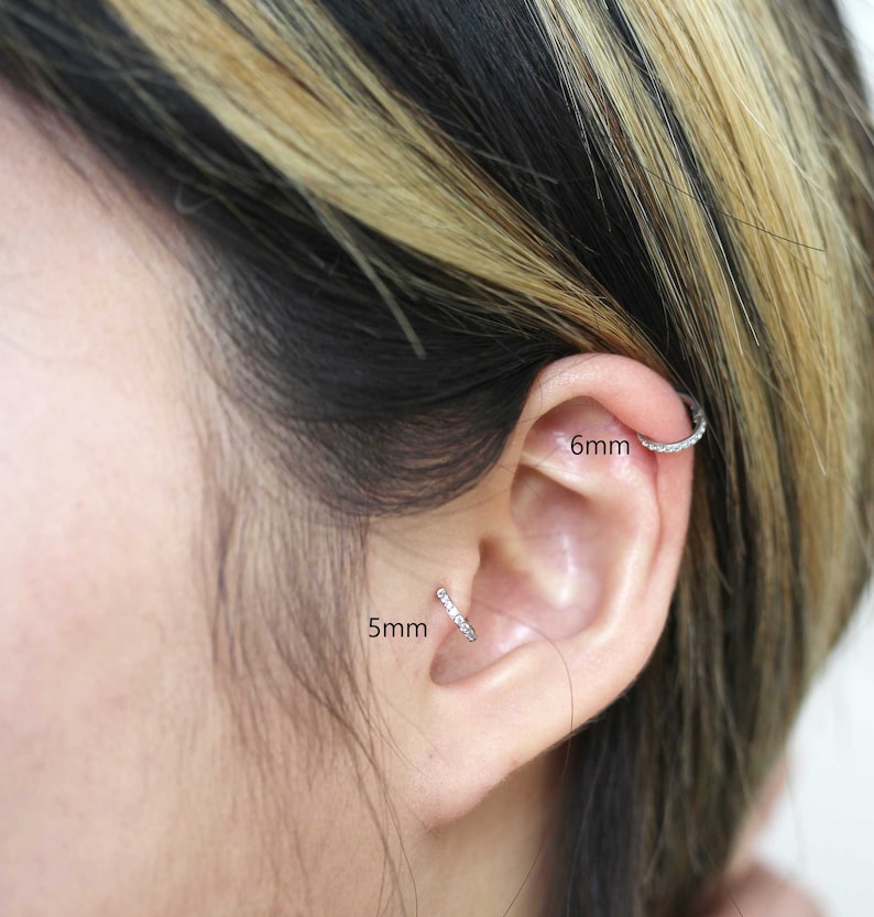 Tragus Hoop Earring 5mm 6mm Tiny Clicker Hoop Earring Tiny Etsy