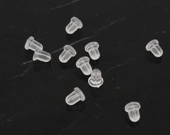 300 Pezzi feragli per orecchini in silicone, Silicone 4 x 4