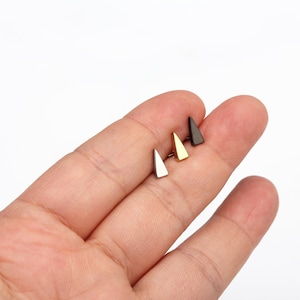 Tiny geometric earring single stud cartilage earring  minimalist earring  geometric studs  gift ideas mini triangle single stud earring