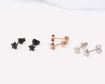 Tiny Star stud earrings star earrings dainty earrings small star stud earrings mini star studs earring celestial earrings Black Star earring