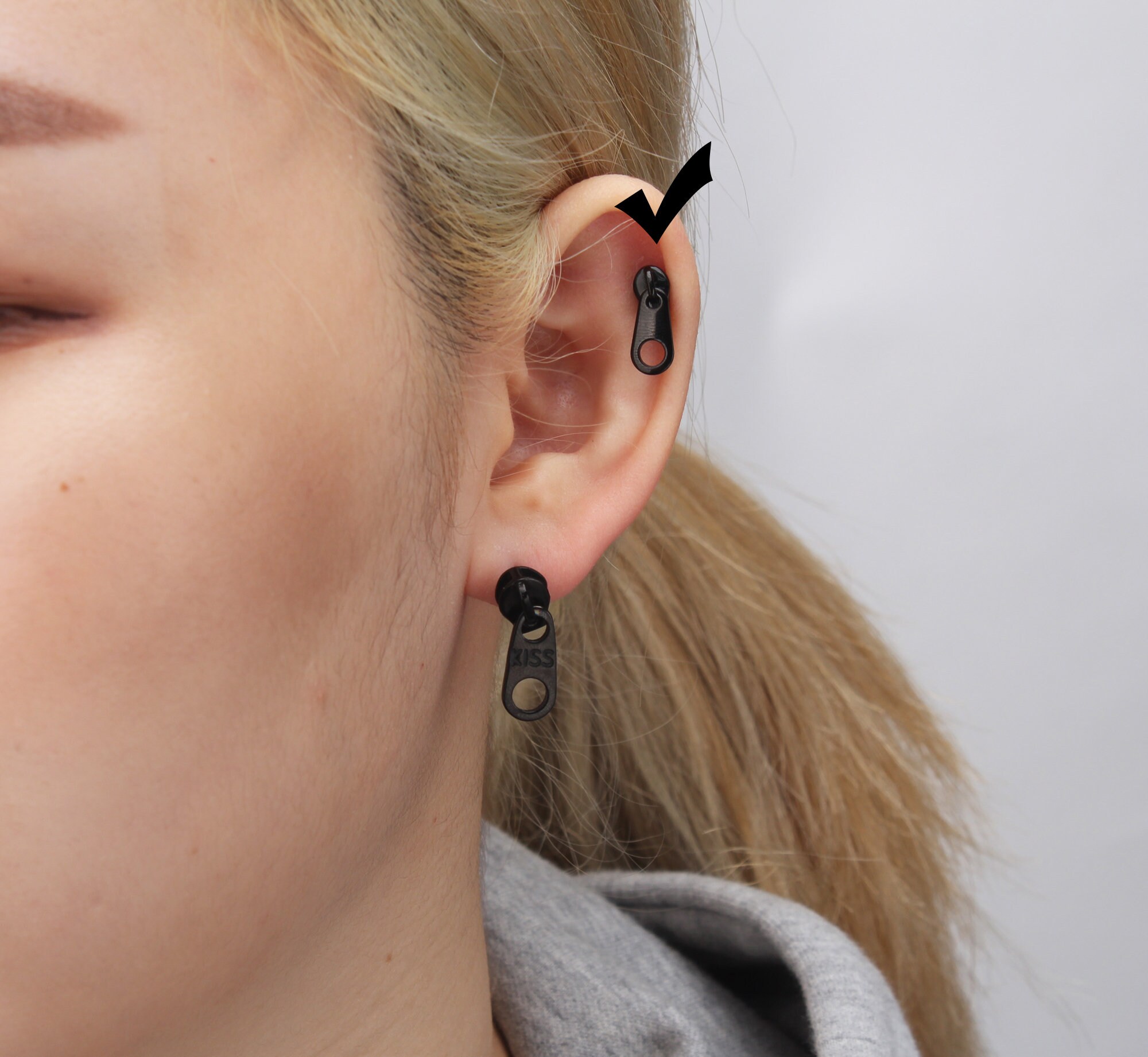 Zipper Earring 16G zipper piercing Earring zipper Dangle Etsy
