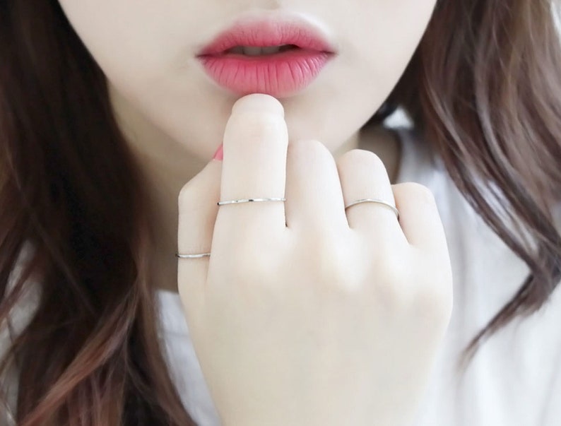 Silver 1.4mm Thin statement ring
