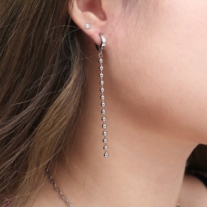 Long chain earrings dangle drop earrings kpop idol earrings tiny huggie hoop earrings