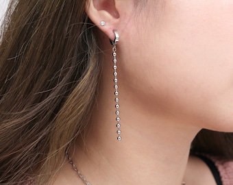 Long chain earrings dangle drop earrings kpop idol earrings tiny huggie hoop earrings
