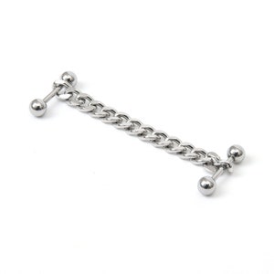 Kettenohrring Ohrhänger Silber Ohrhänger Minimalist Ohrring Kette Glieder Ohrring Tropfen Ohrring 2ball Ohrring 16g einzeln
