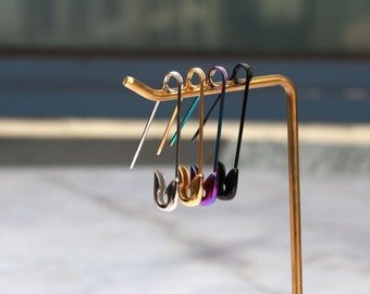 Hypoallergenic safety pin earrings surgical steel safety pin earrings  silversafety pin earrings  gold safety pin earrings