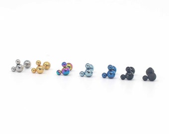 Tiny mickey mouse earrings 16g mini mickey piercing earring mickey helix cartilage piercing helix earring mickey cartilage earring