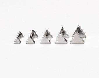 16g driehoek oorbellen zilveren geometrische oorbellen driehoek helix oorbellen driehoek kraakbeen piercing oorbel voor mannen (2 stuks)