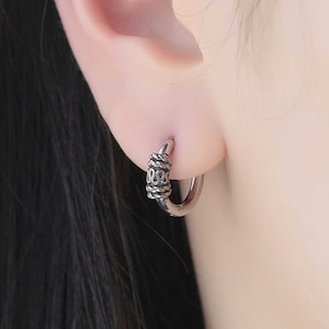 Bali hoops earrings  mini hoops  tiny hoops  boho silver hoops  small hoops  cartilage piercing, mens earrings, helix earrings,small tribal