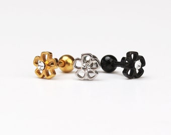 Tiny flower earring flower cartilage helix tragus piercing earring daith earring gift for girl lablet you choice 1 piece