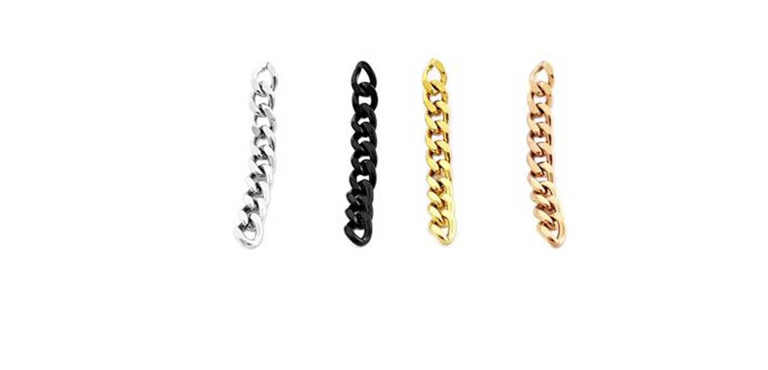 Silver Chain Link Earrings Gold Chain Link Earrings Curb Drop Etsy