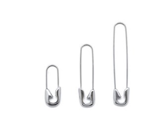 Single safety pin earring surgical steel basic safety pin earring hypoallergenic  safety pin earrings  small saftey pin earring