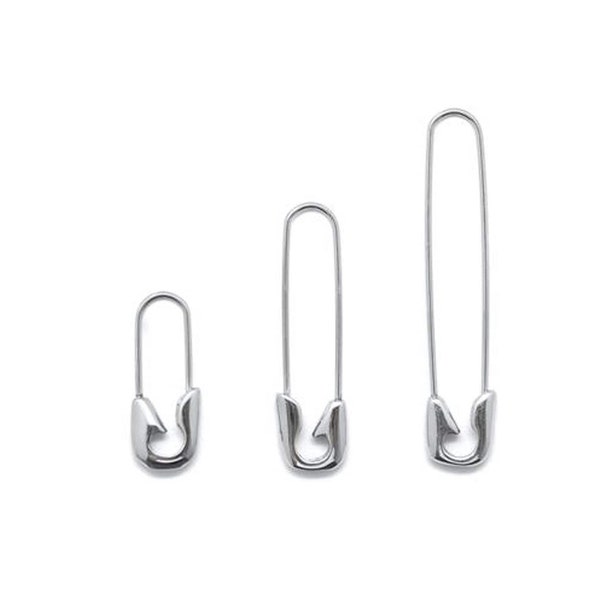 Single safety pin earring surgical steel basic safety pin earring hypoallergenic  safety pin earrings  small saftey pin earring